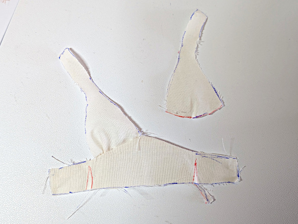 Darts marked on the bodice