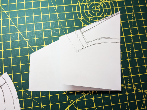 Checking both halves of the lower bodice were symmetrical